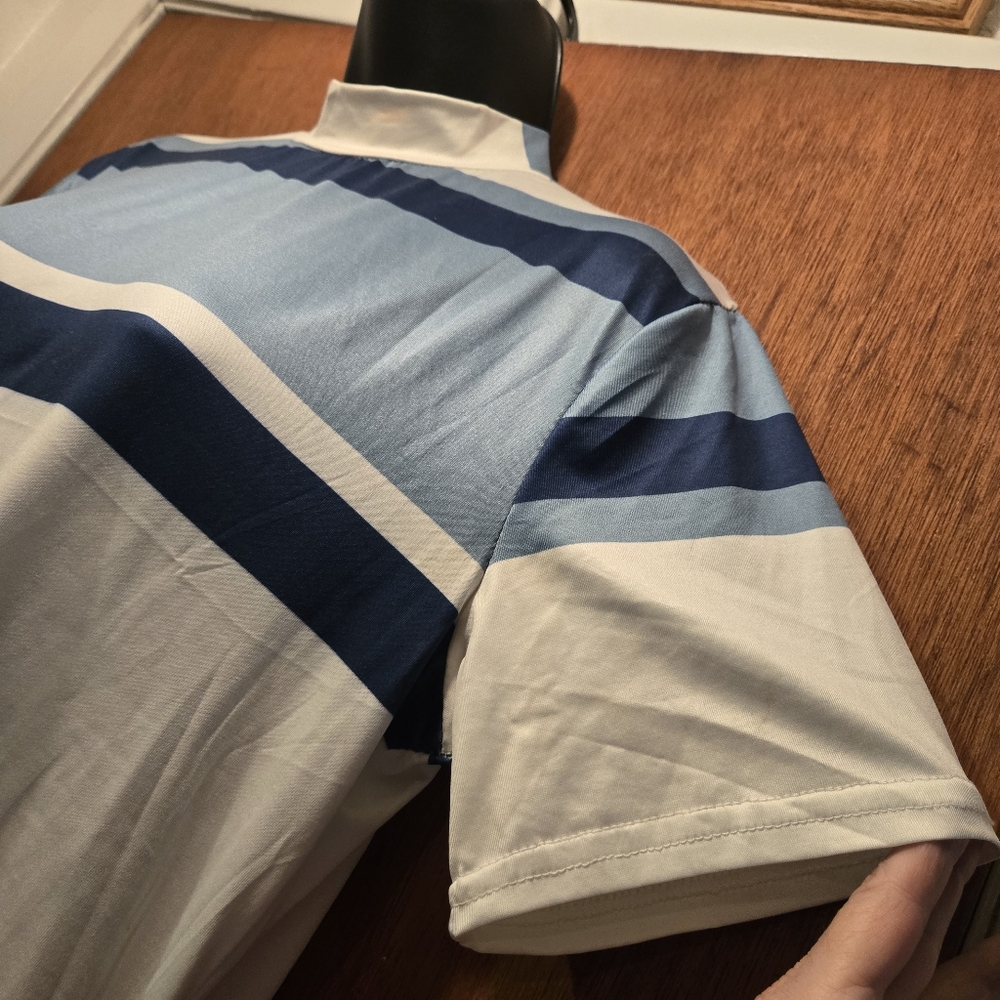 Free People NEW no tags striped whit&blue mock neck tunic/dress szXL - Picture 4 of 9